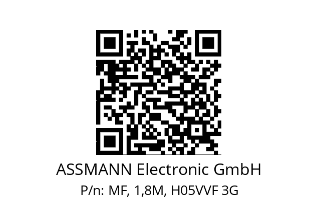   ASSMANN Electronic GmbH MF, 1,8M, H05VVF 3G