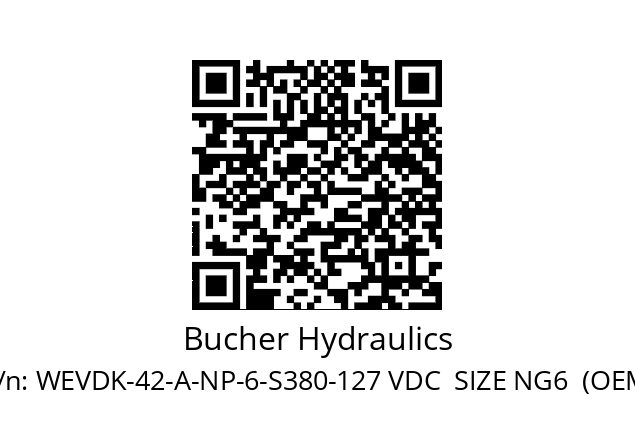   Bucher Hydraulics WEVDK-42-A-NP-6-S380-127 VDC  SIZE NG6  (OEM)