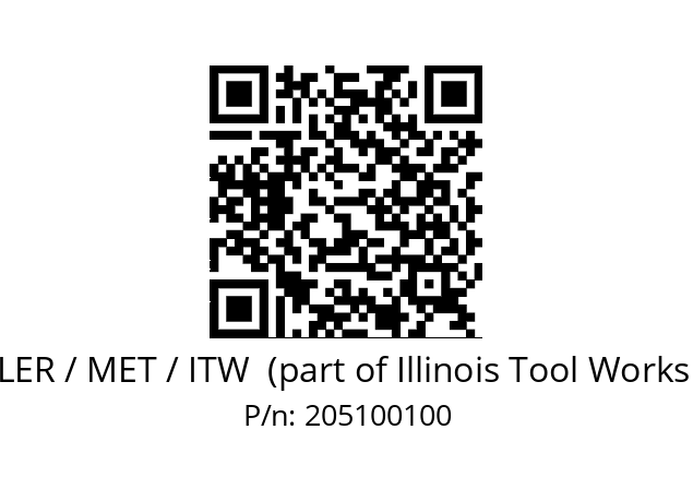   BUEHLER / MET / ITW  (part of Illinois Tool Works (ITW)) 205100100