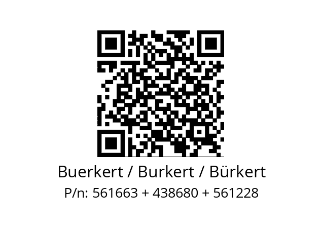   Buerkert / Burkert / Bürkert 561663 + 438680 + 561228