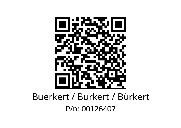   Buerkert / Burkert / Bürkert 00126407