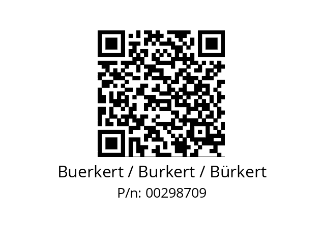   Buerkert / Burkert / Bürkert 00298709