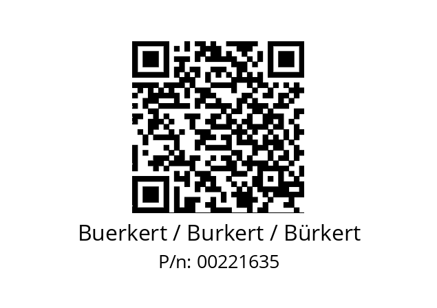   Buerkert / Burkert / Bürkert 00221635