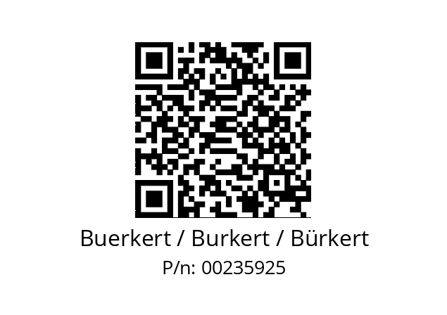   Buerkert / Burkert / Bürkert 00235925