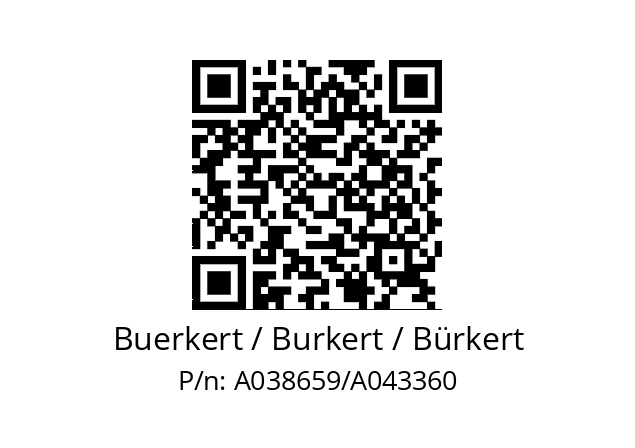   Buerkert / Burkert / Bürkert A038659/A043360