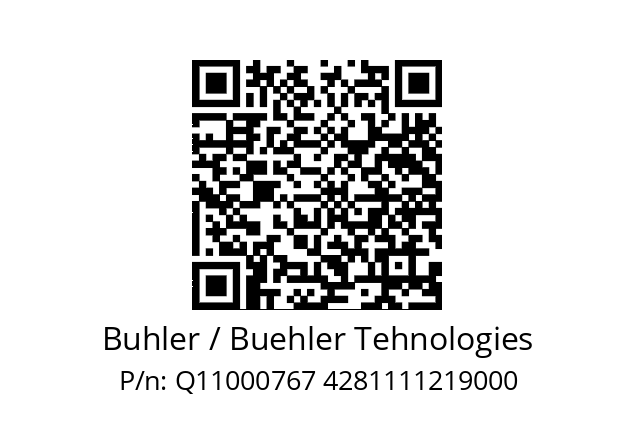   Buhler / Buehler Tehnologies Q11000767 4281111219000