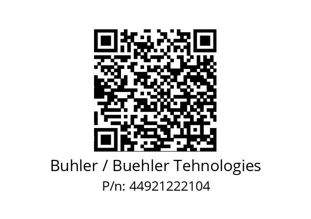   Buhler / Buehler Tehnologies 44921222104