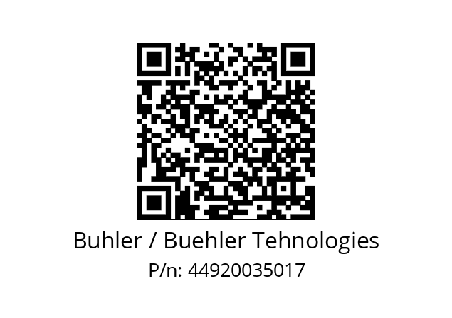   Buhler / Buehler Tehnologies 44920035017