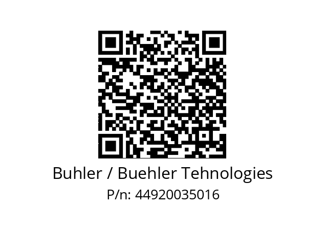   Buhler / Buehler Tehnologies 44920035016