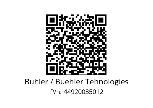   Buhler / Buehler Tehnologies 44920035012