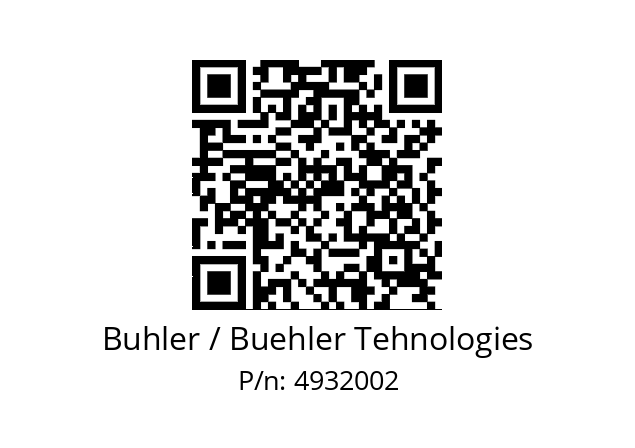   Buhler / Buehler Tehnologies 4932002