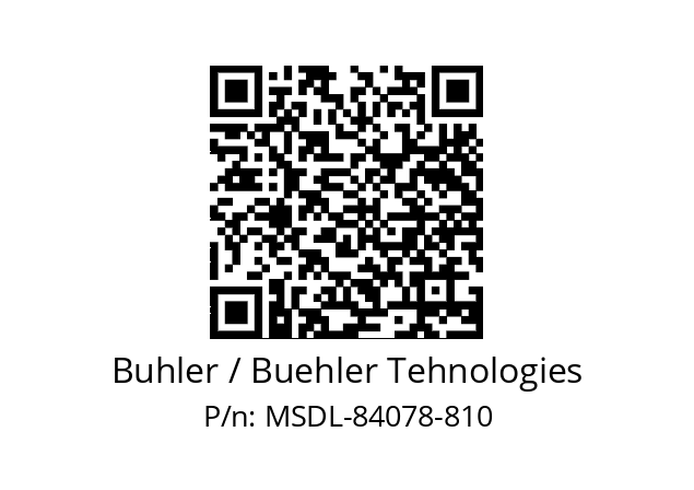   Buhler / Buehler Tehnologies MSDL-84078-810