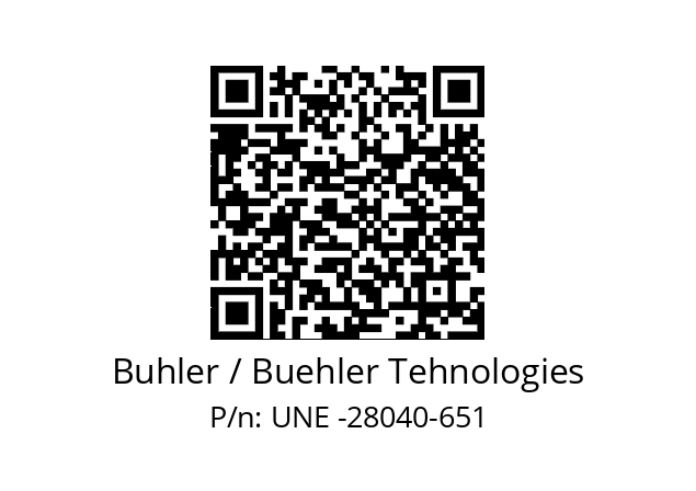   Buhler / Buehler Tehnologies UNE -28040-651