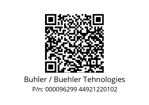   Buhler / Buehler Tehnologies 000096299 44921220102