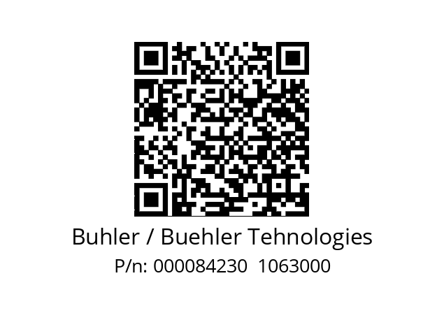   Buhler / Buehler Tehnologies 000084230  1063000