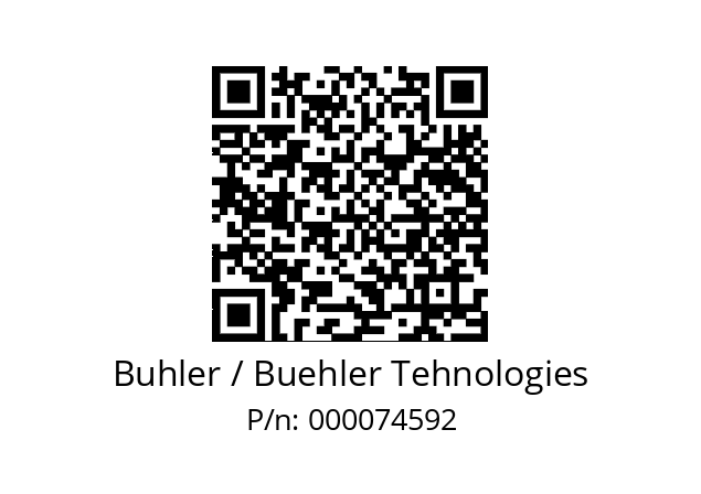   Buhler / Buehler Tehnologies 000074592