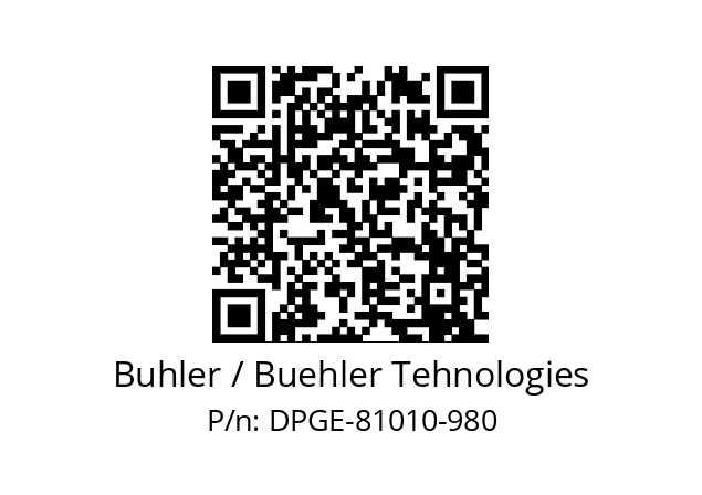   Buhler / Buehler Tehnologies DPGE-81010-980