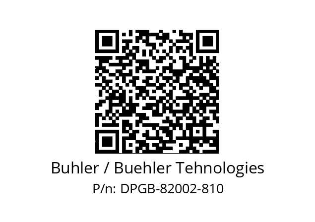   Buhler / Buehler Tehnologies DPGB-82002-810