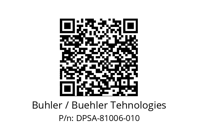   Buhler / Buehler Tehnologies DPSA-81006-010