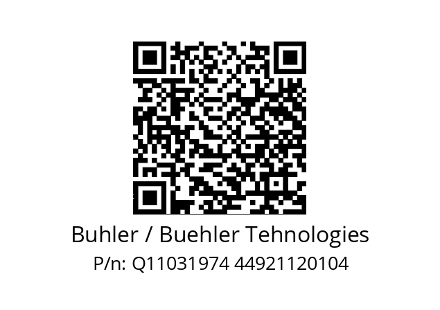   Buhler / Buehler Tehnologies Q11031974 44921120104