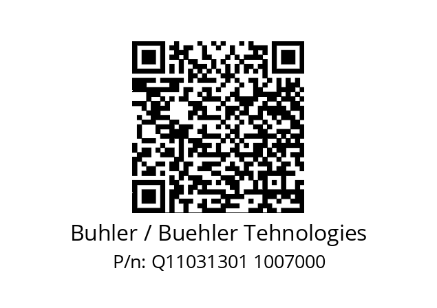   Buhler / Buehler Tehnologies Q11031301 1007000