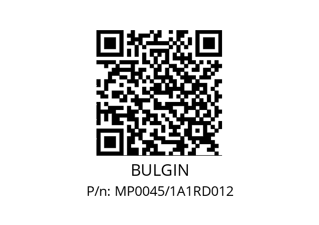   BULGIN MP0045/1A1RD012