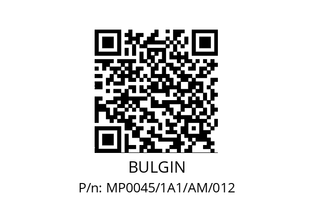   BULGIN MP0045/1A1/AM/012