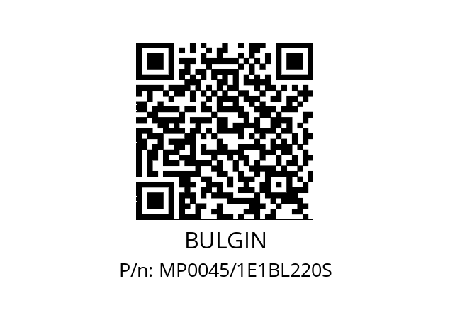   BULGIN MP0045/1E1BL220S