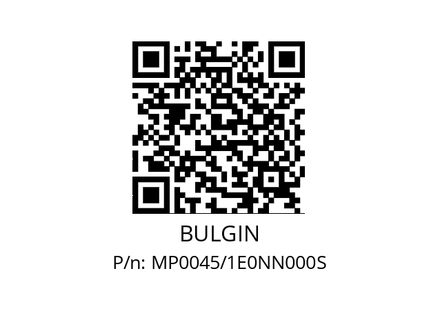   BULGIN MP0045/1E0NN000S