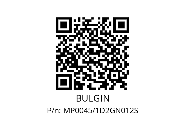   BULGIN MP0045/1D2GN012S