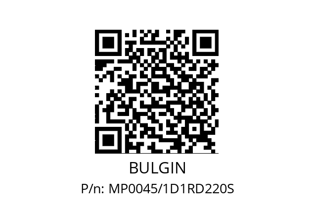   BULGIN MP0045/1D1RD220S