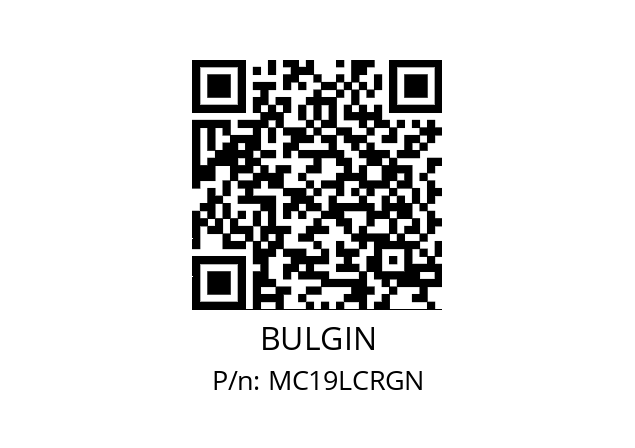   BULGIN MC19LCRGN