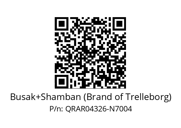   Busak+Shamban (Brand of Trelleborg) QRAR04326-N7004