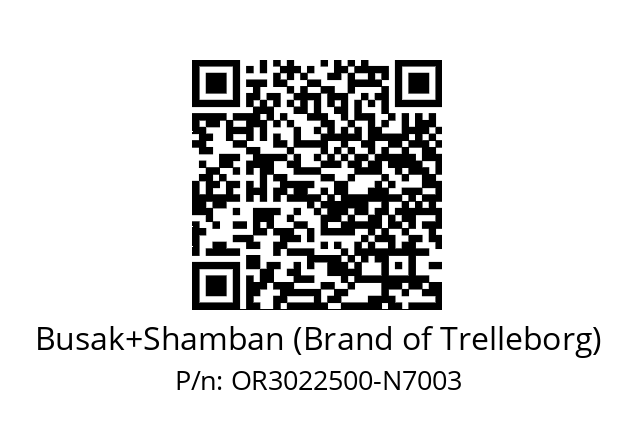   Busak+Shamban (Brand of Trelleborg) OR3022500-N7003