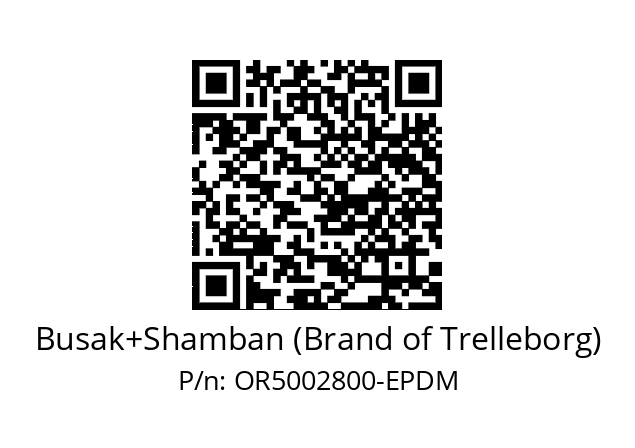   Busak+Shamban (Brand of Trelleborg) OR5002800-EPDM