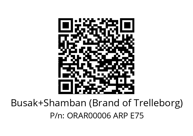   Busak+Shamban (Brand of Trelleborg) ORAR00006 ARP E75