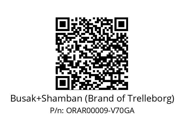   Busak+Shamban (Brand of Trelleborg) ORAR00009-V70GA