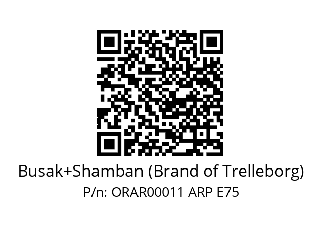   Busak+Shamban (Brand of Trelleborg) ORAR00011 ARP E75