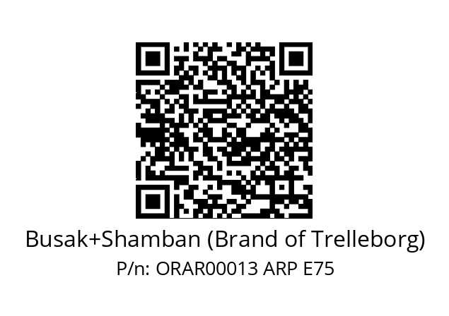   Busak+Shamban (Brand of Trelleborg) ORAR00013 ARP E75