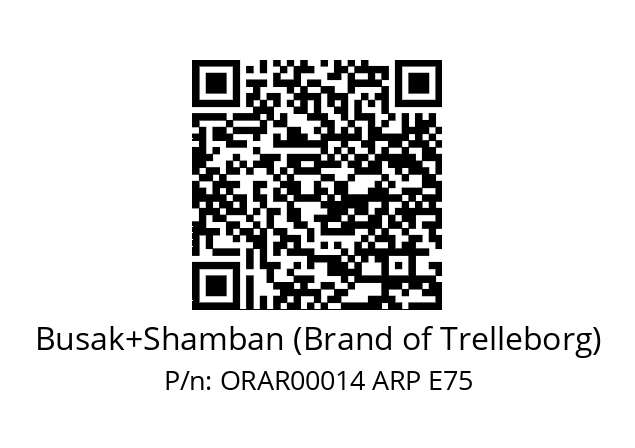   Busak+Shamban (Brand of Trelleborg) ORAR00014 ARP E75