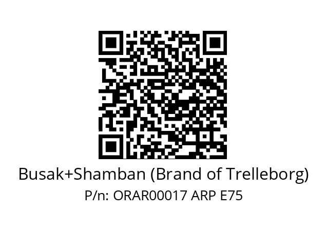   Busak+Shamban (Brand of Trelleborg) ORAR00017 ARP E75