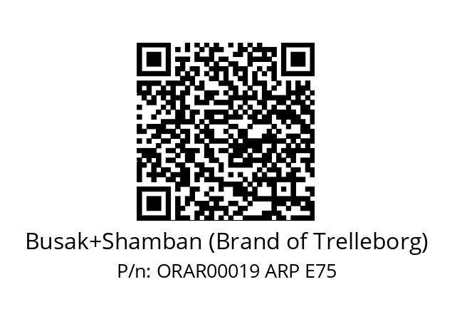   Busak+Shamban (Brand of Trelleborg) ORAR00019 ARP E75