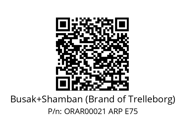   Busak+Shamban (Brand of Trelleborg) ORAR00021 ARP E75