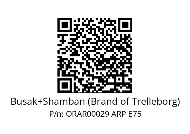   Busak+Shamban (Brand of Trelleborg) ORAR00029 ARP E75