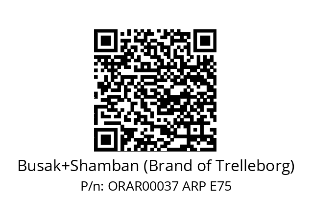   Busak+Shamban (Brand of Trelleborg) ORAR00037 ARP E75