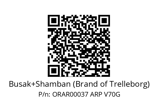   Busak+Shamban (Brand of Trelleborg) ORAR00037 ARP V70G