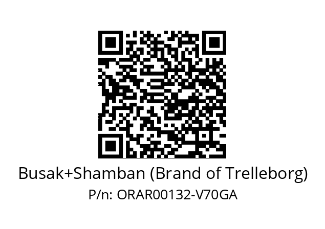   Busak+Shamban (Brand of Trelleborg) ORAR00132-V70GA