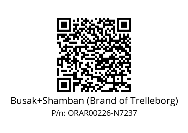   Busak+Shamban (Brand of Trelleborg) ORAR00226-N7237