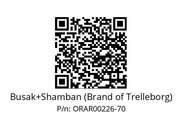   Busak+Shamban (Brand of Trelleborg) ORAR00226-70