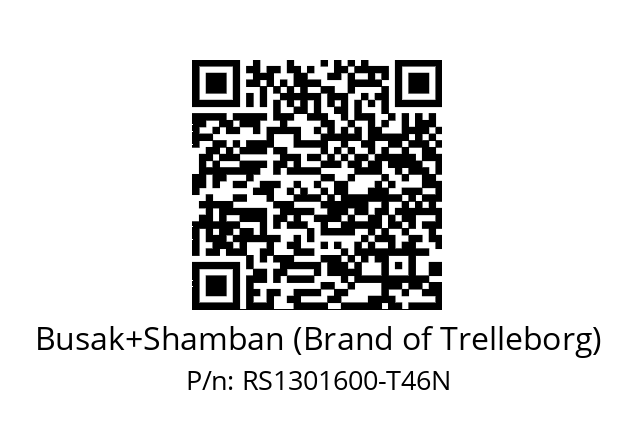   Busak+Shamban (Brand of Trelleborg) RS1301600-T46N